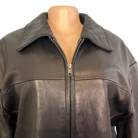 Boston Harbour Outdoor Wear Black Leather Jacket - Picture 3 of 10